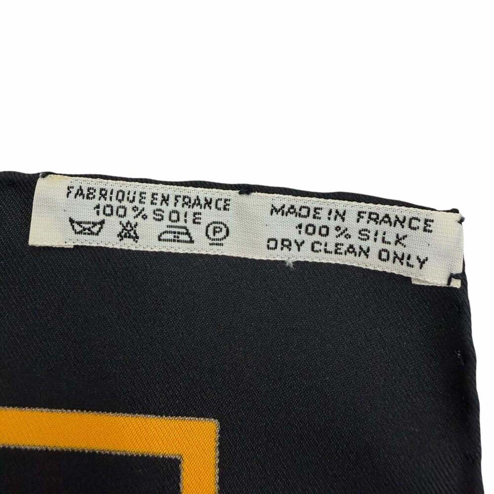HERMES Black Silk Scarf - Picture 9 of 10